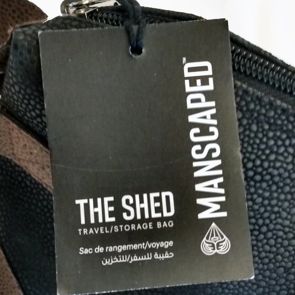 Manscaped "The Shed" Men's Travel PU Leather Black/Brown Accessories Bag-NWT - Picture 12 of 13